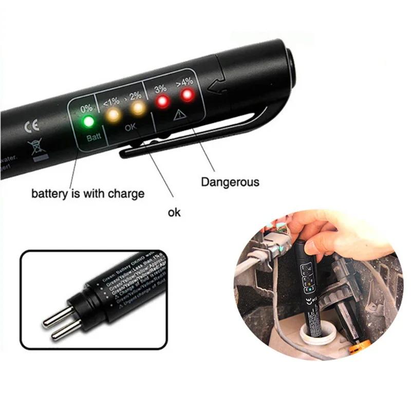 LED Brake Fluid Test Pen with Display - Automotive Fluid Quality Checker Tool for Vehicles