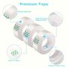 10 Rolls High-Quality Clear Adhesive Tape for Gift Wrapping, Crafts, Office & Home, Fits Tape Dispensers