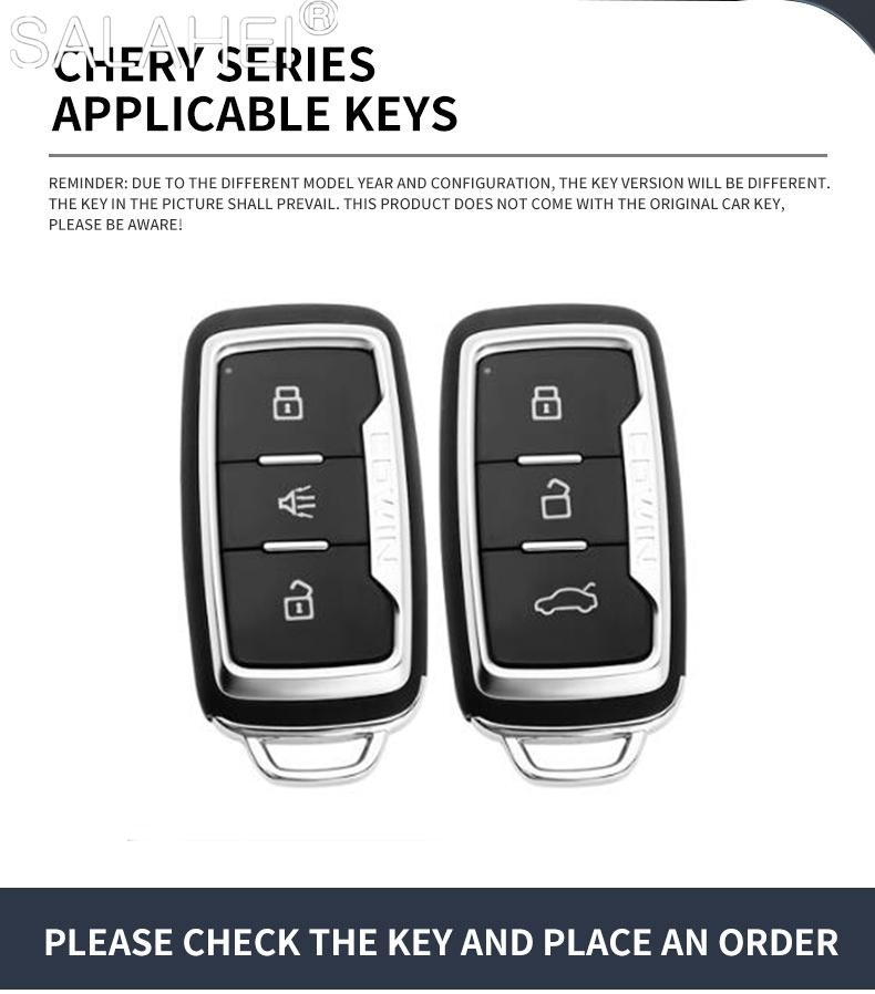 Leather Car Key Fob Cover Case Shell For Chery Jetour X70 X90 X95 X70S X70M Cowin X3 X5 K60 2020 2021 2022 Keychain Accessories