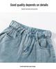 Women's Summer Slimming Rhinestone Denim Hot Pants - Loose Wide-Leg Petite Style