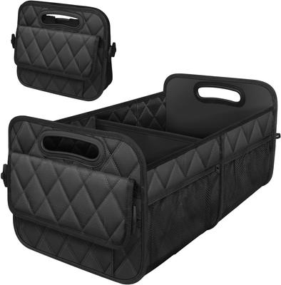 Universal Car Trunk Storage Box Foldable Pu Leather Multifunctional Organizer For Vehicle Interior Automotive Rear Boot Box