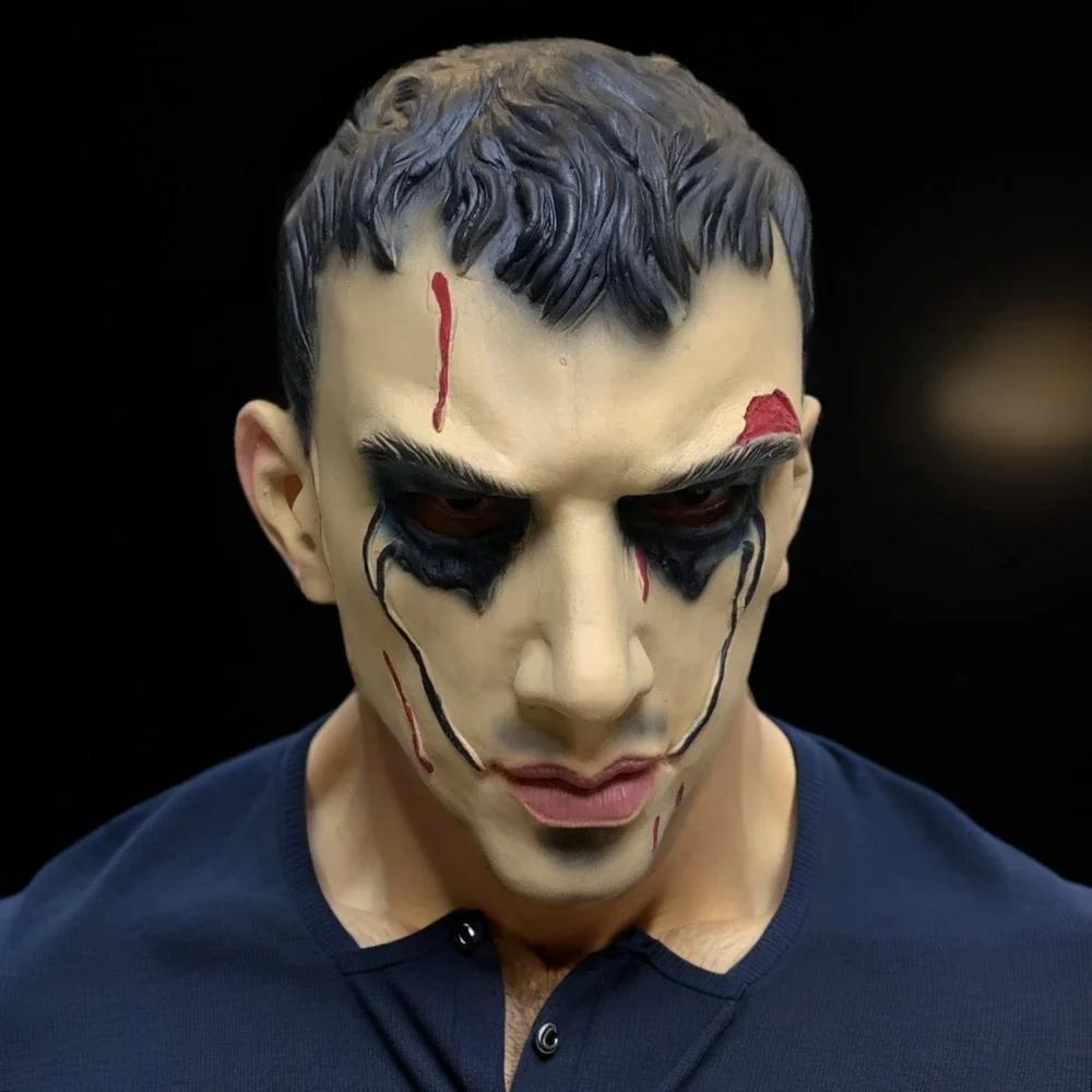 

Реалистичная мужская голова, твердый человек, злой человек, маска для лица, кровавые латексные маски на всю голову, маска Билла Скарсгарда из фильма «Ворон/Лес» бежевый