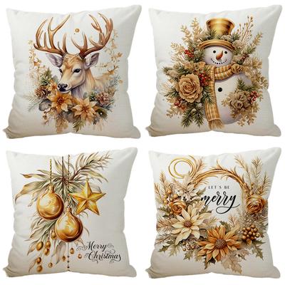 New Christmas Pillowcase Christmas Elk Snowman Light Luxury High-end Holiday Decoration