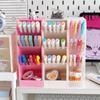 Macaron Color 4 Grid Oblique Insertion Desktop Organizer Pen Holder Pencil Makeup Brush Storage Box School Stationery Quality