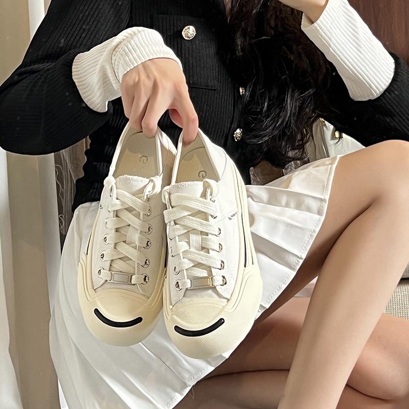 High Board Lock round Head Thick Bottom Jack Purcell Casual Sports Skate Shoes Women's Canvas Shoes