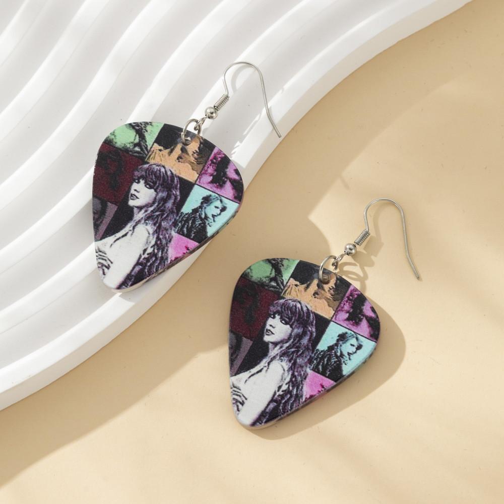 Trendy Geometric Acrylic Hoop Earrings For Women Heart Shape Ts Album Inspired