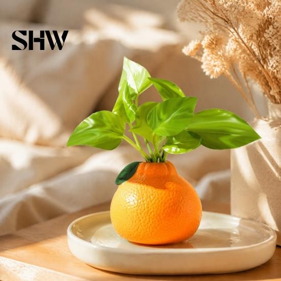 Einzigartiges Tischornament, Orangenförmige Vase, Dekorativer Hydrokultur Kreativer Blumenbehälter, Kleiner Hydrokultur Pothos Behälter Topf für Wohnzimmer