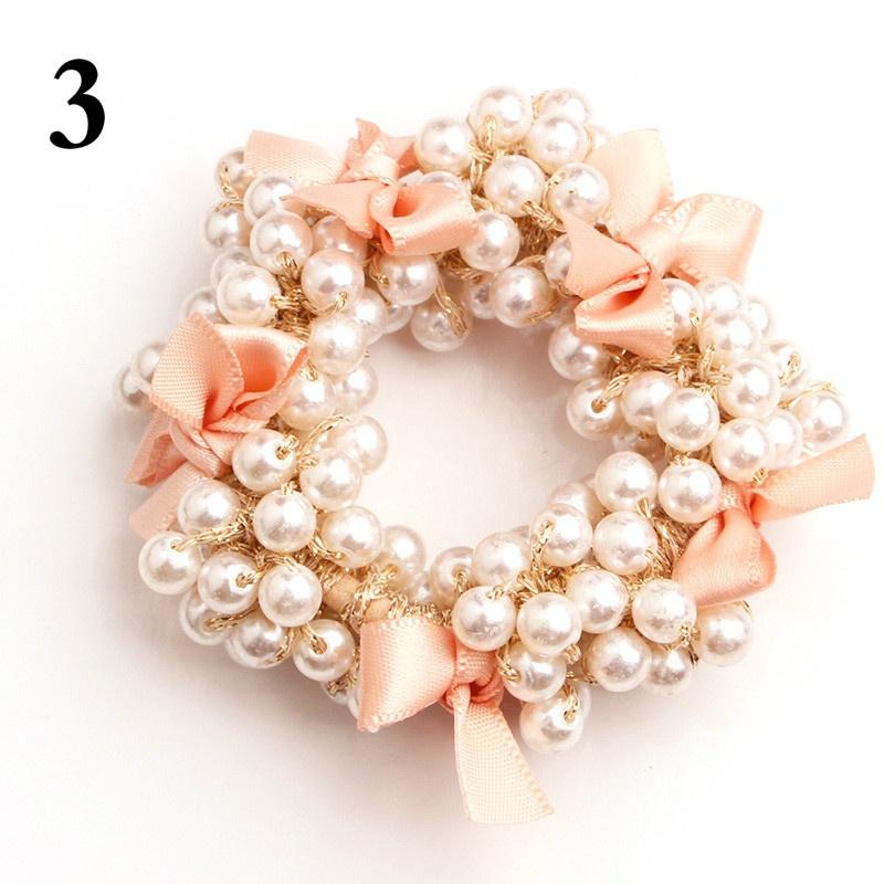 1PC Women Imitation Pearls Exquisite Butterfly Hair Accessories Elastic Hair Rope