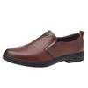Men's leather shoes genuine leather 2025 autumn new round head dad shoes non-slip large size shoes leather shoes