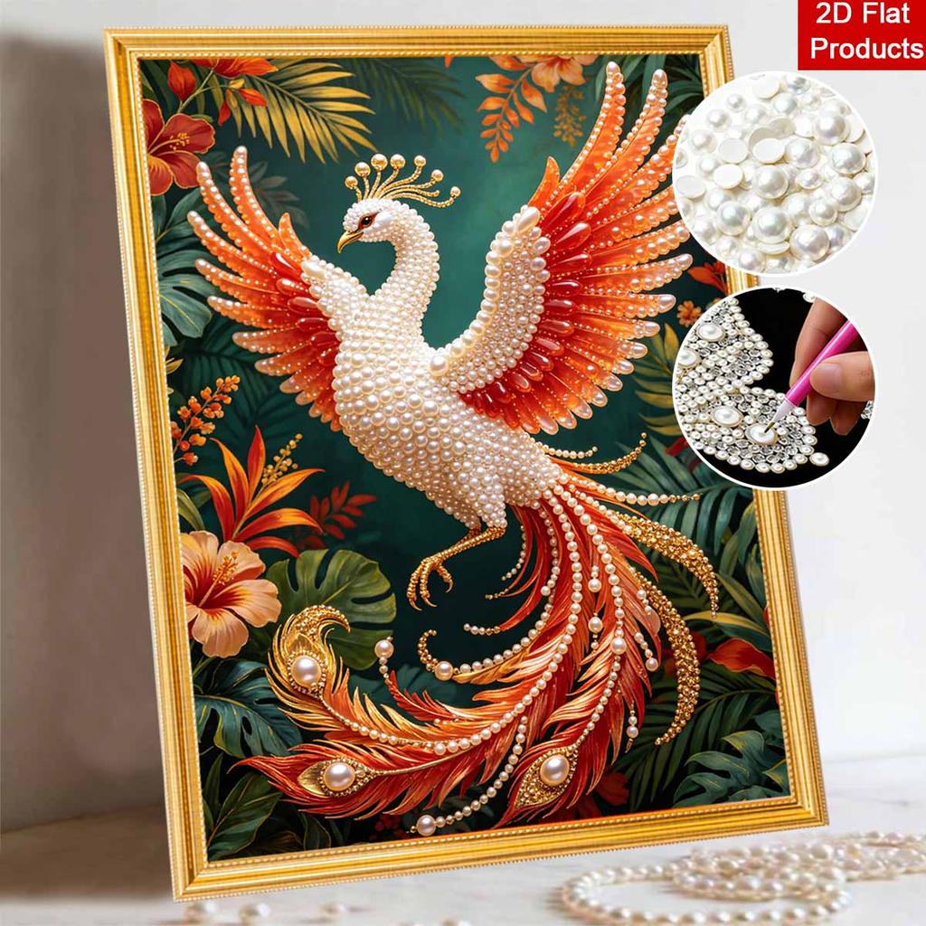 Kit de Peinture Phoenix Art Perle DIY Broderie Strass Cristal 5D pour Décoration Murale Chambre Salon Artisanat Fait Main