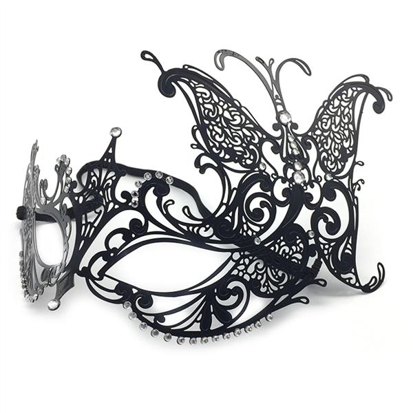 Rhinestones Venetian Carnival Butterfly Masquerade Metal Hollow Carving Mask