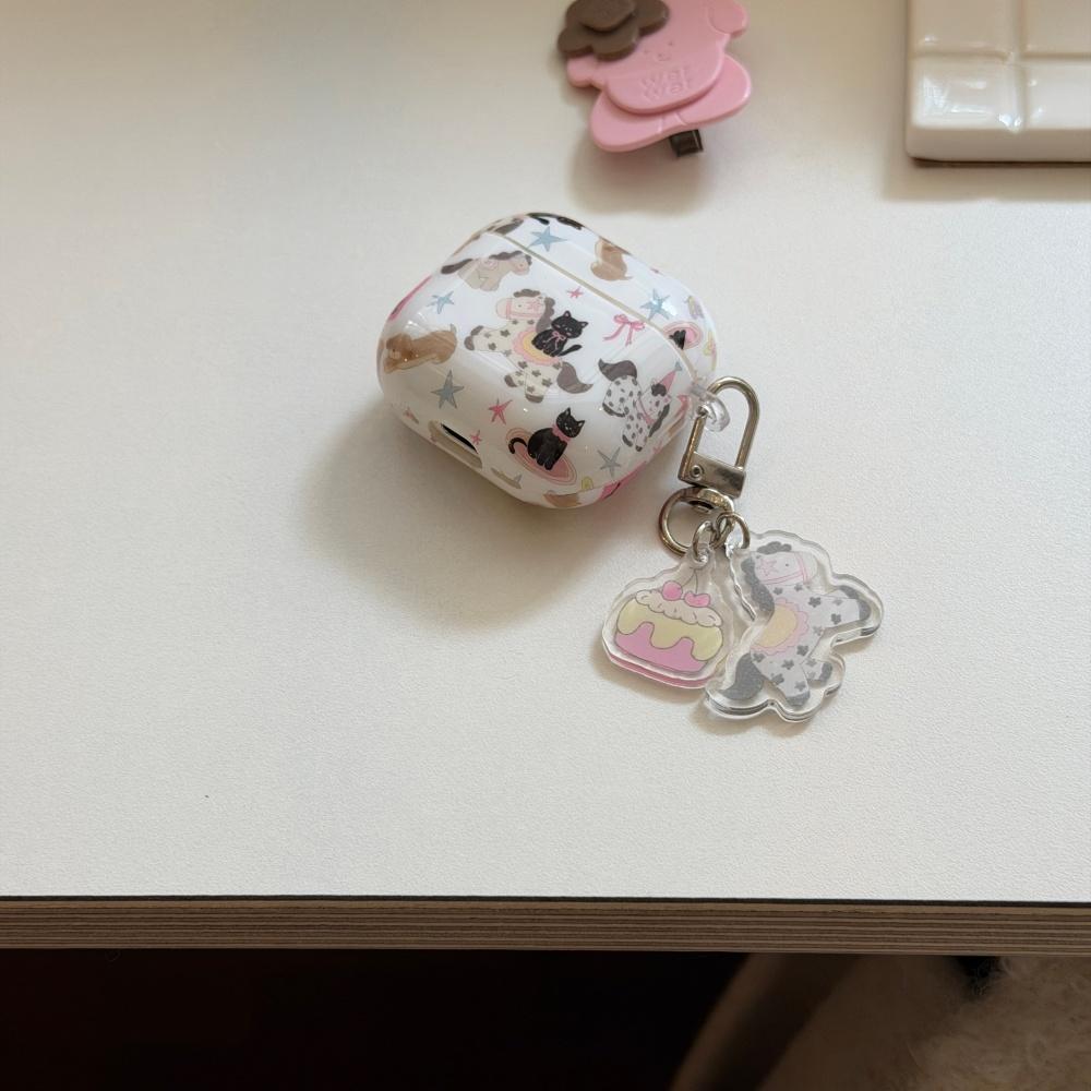 ins корейский граффити мультяшный кот пони подходит для AirPods4 защитный чехол AirPods 3-го поколения чехол для наушников Apple airpodspro2 второго и третьего Airpods 2