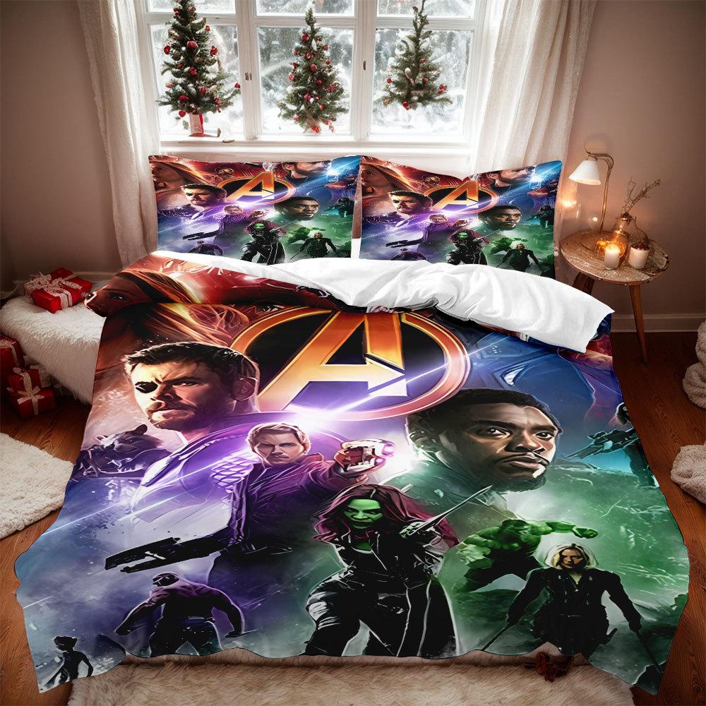 Animated Hero Printed Boys Gift Bedding Set,Single Twin Full Queen King Size, Cartoon Duvet Cover Set Kid Bedroom Bedding Sets