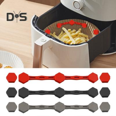 Air Fryer Silicone Buckle for Parchment Paper Fixed Lock Heat Resistant Liners Clips Magnetic Air Fryer Liner Holder Prevents Burning Kitchen Baking