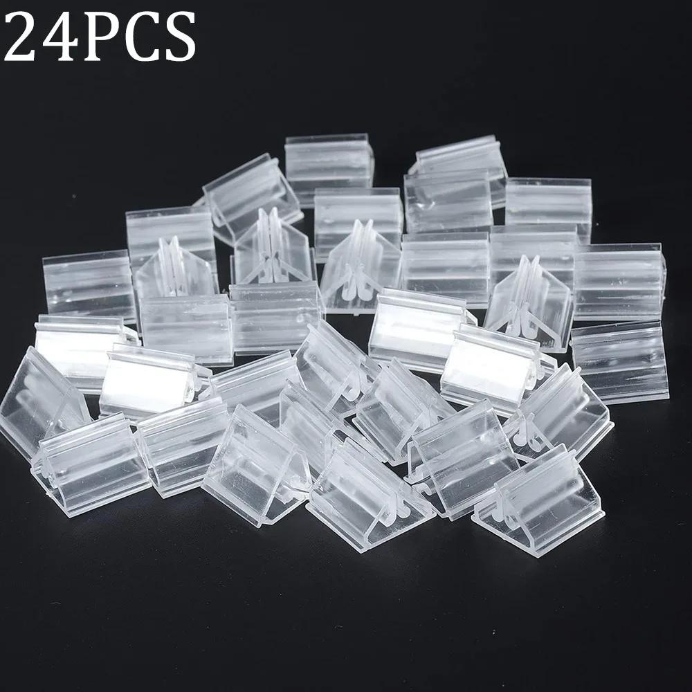 24/48Pcs Mini Clear Stands Place Card Holders Table Number Stands Card Base Stand for Table Photos Games Wedding Party Decor