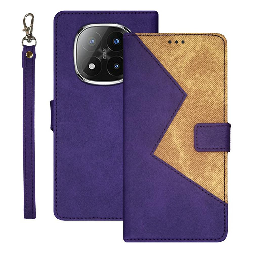 IDEWEI For Xiaomi Redmi Note 14 Pro+ 5G Case Card Slots Splicing Color Leather Phone Cover