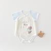 Class A Pure Cotton Antibacterial Summer Baby Jumpsuit: Thin Short Sleeve Bodysuit for Crawling