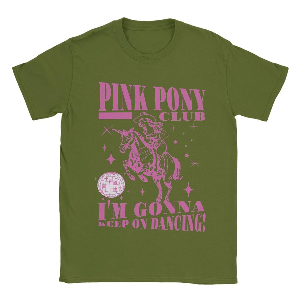 Chappell Roan Pink Pony Club 100 Cotton T-Shirt For Men Summer  Vintage T-Shirts Crewneck Hippie Tees Oversize Pattern Tops