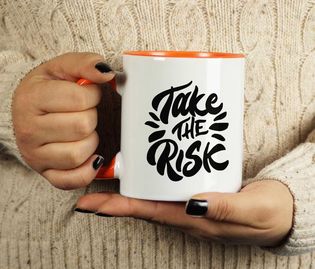 Inkdotpot 11oz Ceramic  Coffee  Mug  Take The Risk Positive Inspirational Quotes Gift For Employee Boss Coworkers