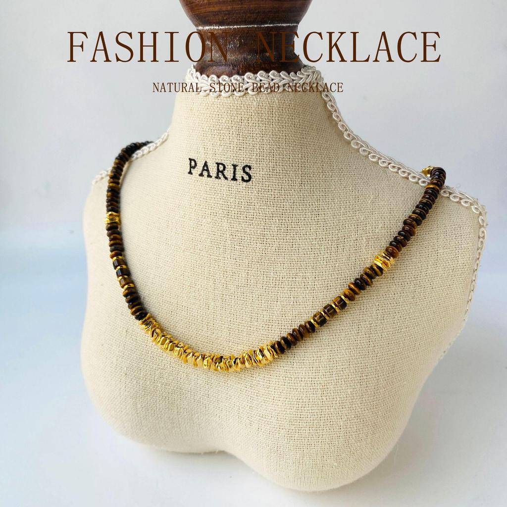 Shining 2025 Autumn/Winter Tiger Eye Necklace: Versatile Fashion Clavicle Chain for Women