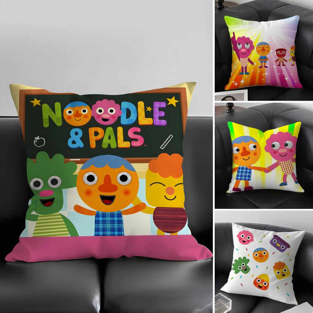 NNoodle PalsS Cartoon Cushion Cover Pillowcase Ultra Soft Skin Friendly Fabric Cloud Like Comfort Concealed Zipper