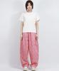 Deumakeu Paisley Side One Tuck Curved Wide Pants Red