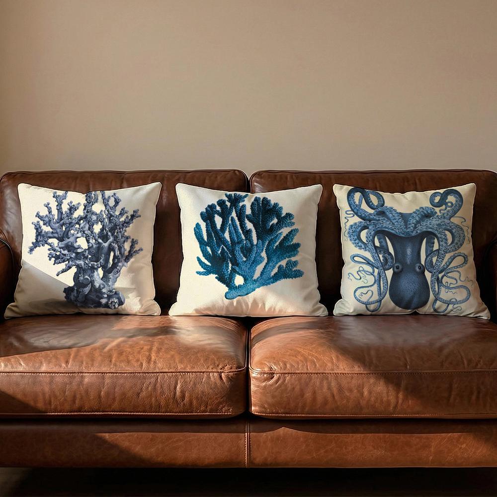 Ozean Korallen Kissenbezug Weich Wendbar Langlebig Kissenbezug Vielseitige Nutzung für Zuhause Auto Täglichen Komfort