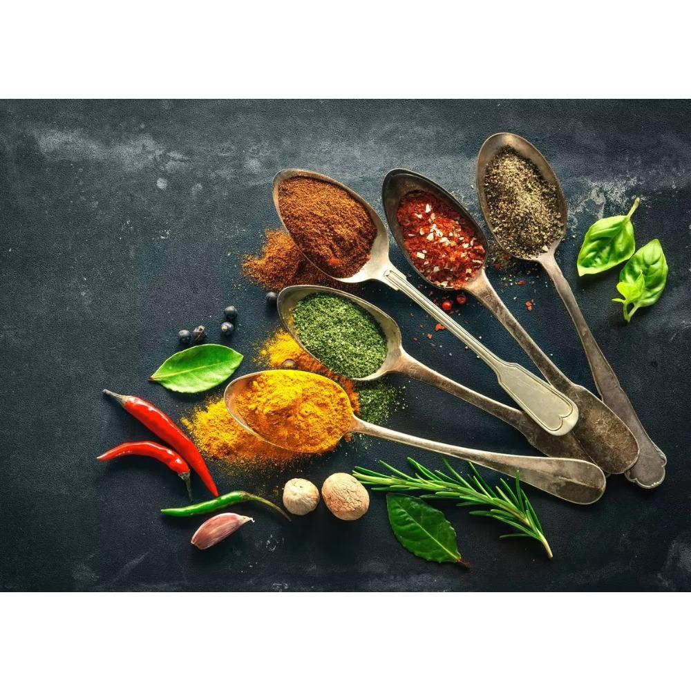 Modern Colorful Spices Chili Seasoning Spoon Posters and Prints Canvas Printing Wall Art Picture for Restaurant Kitchen