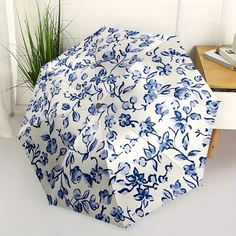 1pc Floral Pattern Auto Open/Close Cute Cute Umbrella with One Touch Button,, Windproof Design   Lightweight Portable Umbrella for Women & Men6070