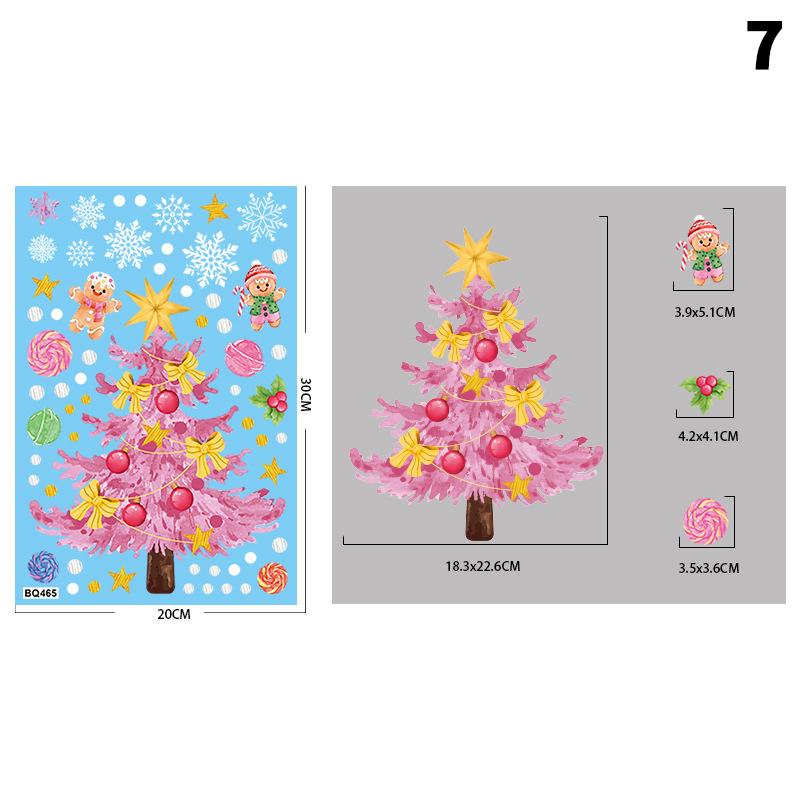 Removable Christmas Pvc Static Sticker Santa Window Stickers Beautify Snowflake Wall Decals New Year Party Glass Dress Up