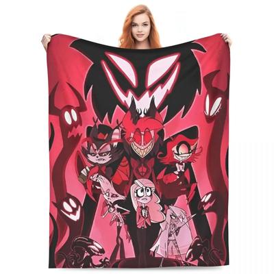 VOX H-Hazbin Hotel Alastor Gra Ciepły Miękki Koc Podróż Biuro Pluszowa Pościel Narzuty Puszyste Kanapa Łóżko Flanelowa Narzuta