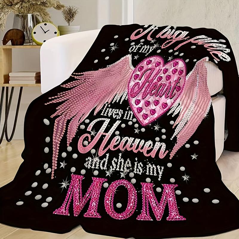 Wings of Love Flannel Blanket for Mom - Ultra Soft & Warm All-Season Throw for Sofa/Bed/Travel, Heartfelt Gift
