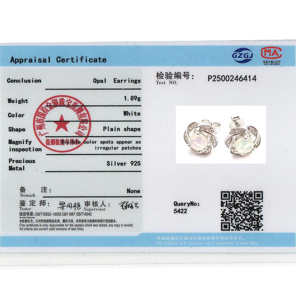 Flower shape design Women's Earrings  Natural round 5.0mm ethiopia opal"lucky stone" 925 sterling silver Fine Jewelry party gifts