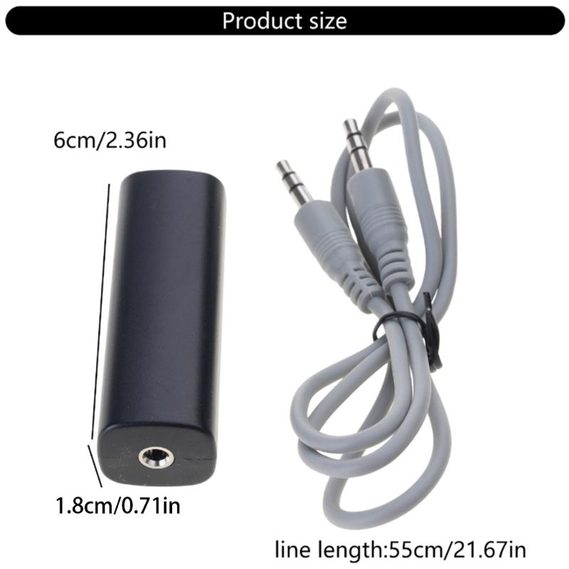 Sound Noise Elimination Filter 3.5mm Portable Grounding Noise Isolator for Vehicles Stereo System with 3.5mm Port