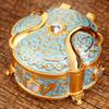 Decorative Enameled Metal Keepsakes Container For Home Office Organization Artistic Display Case Desk Organiser