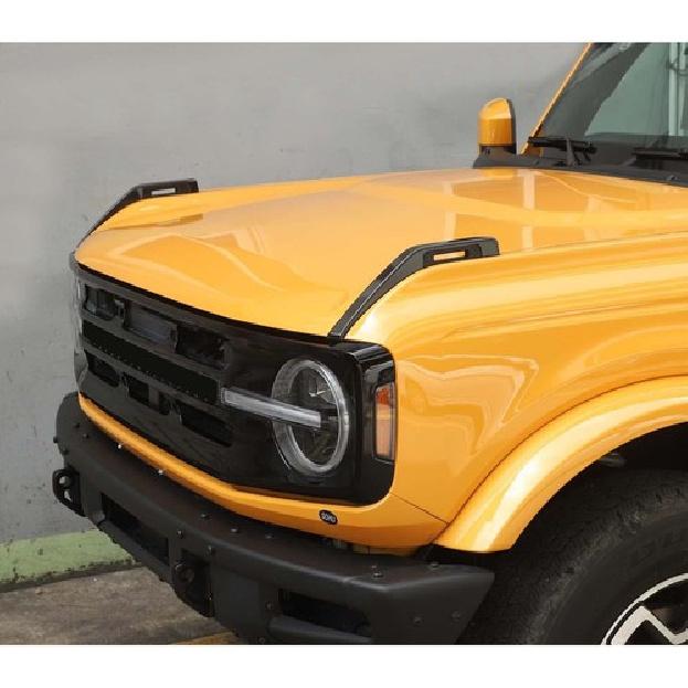 Front Hood Hinge Trim Cover Decor Carbon Fiber Exterior For + Ford Bronco