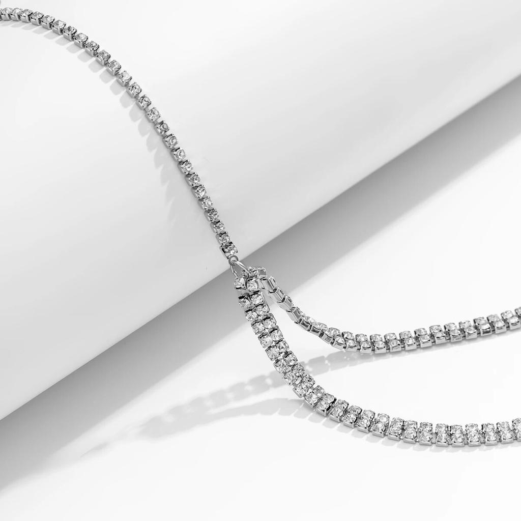 Sexy Shiny Rhinestone Elastic Band Leg Chains for Women Summer Bikini Adjustable Bandage Thigh Chain Nightclub Body Jewelry New