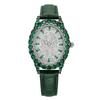 Full Diamond Emerald Watch Women's Full Diamond Goose Egg Light Luxury Niche Design Oval Dial Temperament Versatile Watch