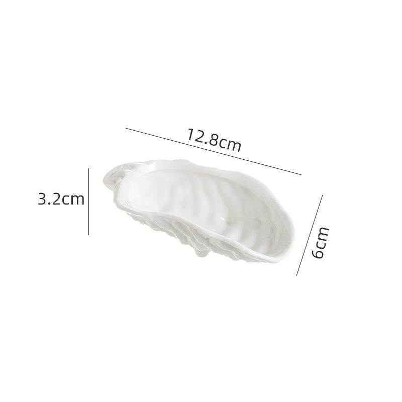 European Style White Ceramic Dish Shell Shape Cooking Fruit Snack Bowl Hotel Restaurant Ceramic Sauce Dish Special-shaped Bowl
