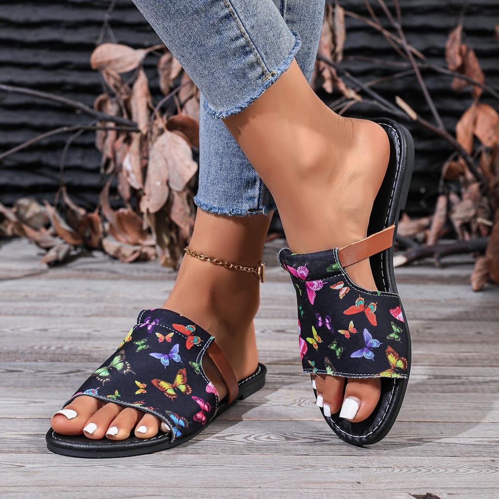 Fashion 2024 EVA Flower Printed Slipper Womens Multicolor Bottom Shoes Summer Anti-slip Slippers Flat Flip Flops Zapatos Para Mujeres