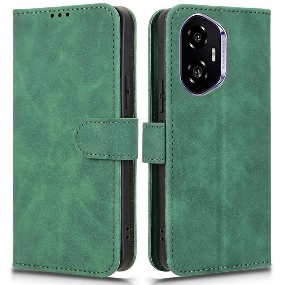 

Для Honor 300 Кожаный чехол Кожа на ощупь Противоударный Чехол-книжка для телефона с кошельком Green