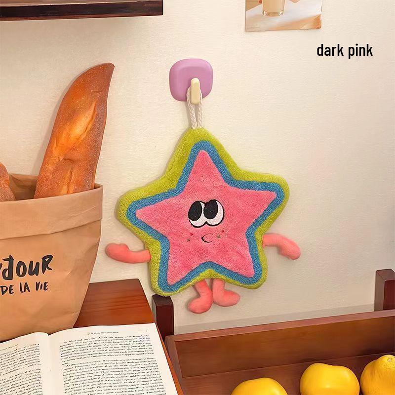

Star Cartoon Hangable Hand Towel for Kids - Absorbent & Durable for Kitchen/Bathroom One Size