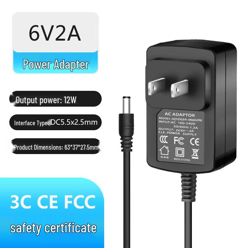 Gangwo Certified 6V 2A 12W Wall Plug Power Adapter