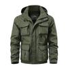 Men's Detachable Sleeve Windproof Parka - Casual Multi-Pocket Workwear for Spring/Autumn, Plus Size Available