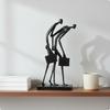 Scultura di Figura Umana Astratta Stile Minimalista Moderna Metallo Statuetta Fatta a Mano Persone che Camminano