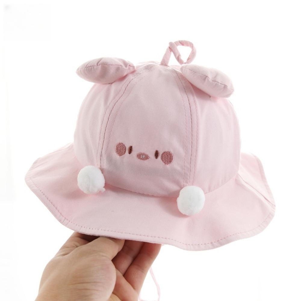 Embroidery Korean Style Cap Shading Hat Children's Bucket Hat Breathable Summer Kid Sunhat  Boy