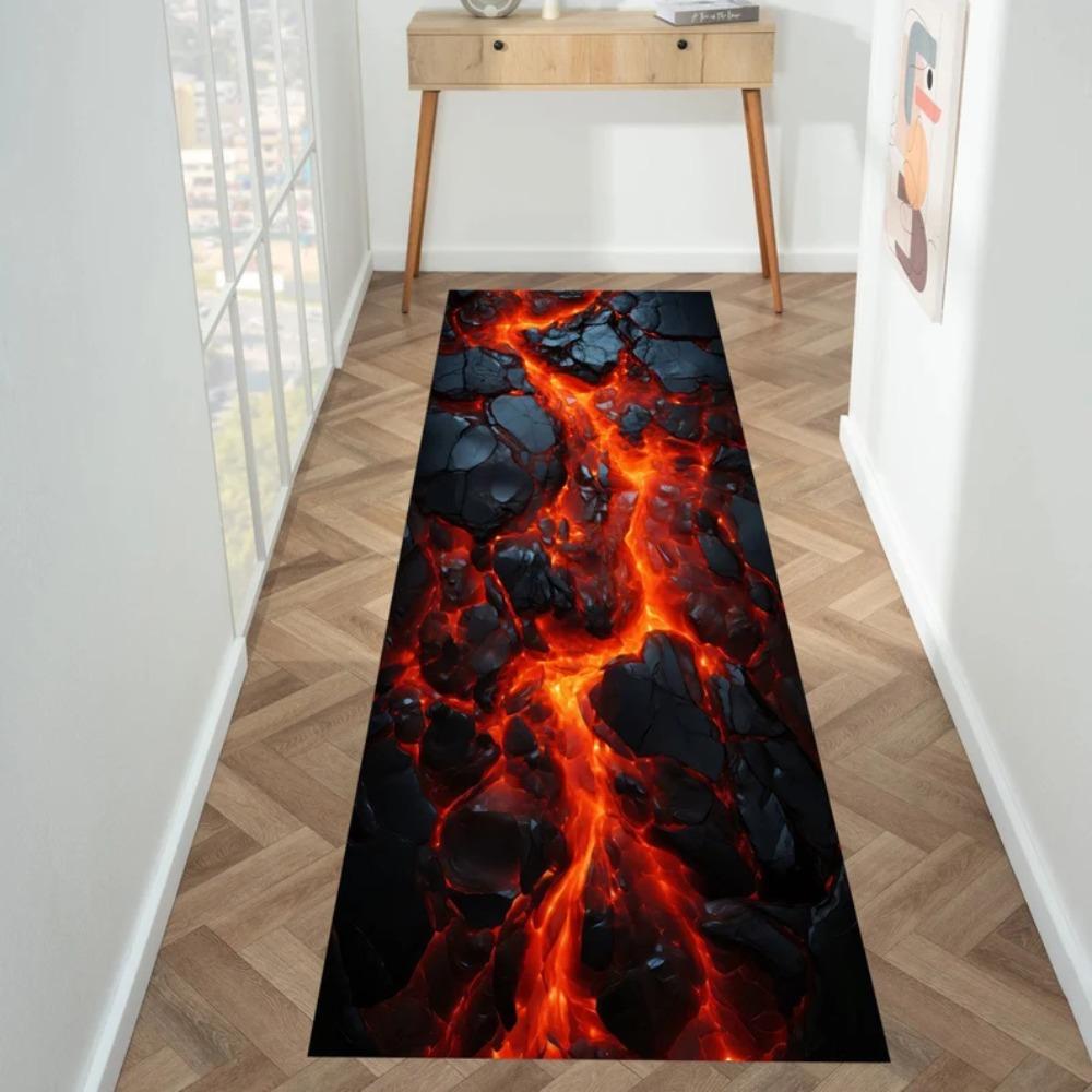 

3D Magma Trap Visual Printing Carpet Anti Slip Easy Clean Durable Carpet Perfect for Home Kitchen Corridor or Vacation Home Rugs 50x150CM