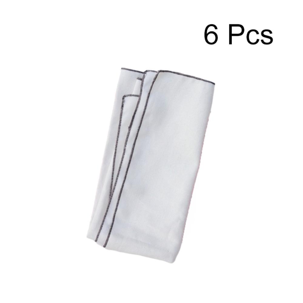 

6PCS Solid Color Dining Table Napkin Sewn Edged Cloth Napkin Cotton Linen Napkin Wedding белый