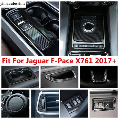 Head Lamp / Handbrake / Dashboard Air AC / Water Cup / Steering Wheel Cover Trim Accessories For Jaguar F-Pace X761 2017 -