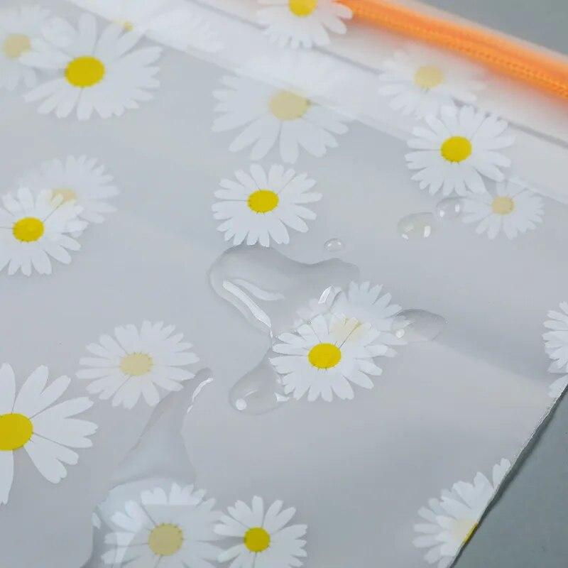 5pcs Waterproof Daisy Storage Bag with Drawcord Cuffs  Large Capacity Clothes Shoes Organizer Portable Towel Makeup Toiletry Bags